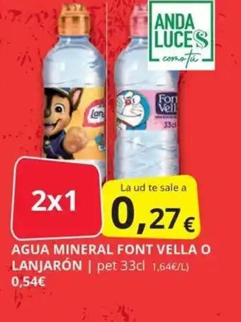 Supermercados MAS Agua mineral font vella o lanjarón oferta