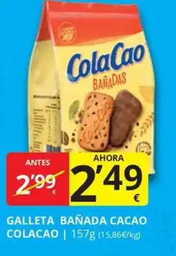 Supermercados MAS COLACAO Galleta bañada cacao oferta