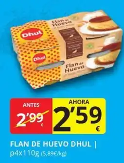 Supermercados MAS DHUL Flan de huevo oferta