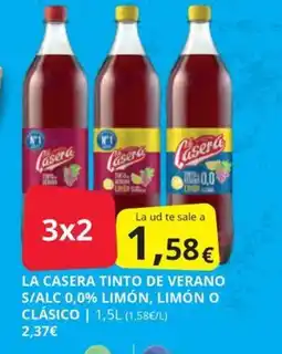 Supermercados MAS LA CASERA Tinto de verano s/alc 0,0% limón, limón o clásico oferta