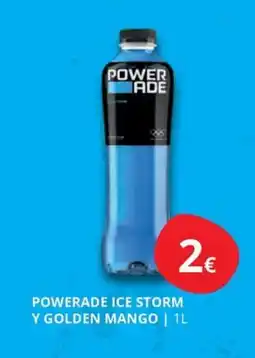 Supermercados MAS POWERADE Ice storm y golden mango oferta