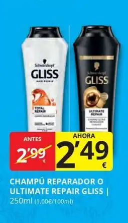 Supermercados MAS GLISS Champú reparador o ultimate repair oferta