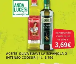 Supermercados MAS COOSUR Aceite oliva suave la española o intenso oferta