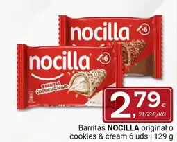 Supermercados Dani NOCILLA Barritas original o cookies & cream oferta
