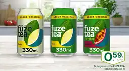 Supermercados Dani FUZE TEA Té negro o verde sabores lata oferta