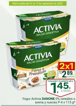 Supermercados Dani DANONE Yogur Activia 0% cereales o avena y nueces oferta