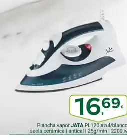 Supermercados Dani JATA Plancha vapor PL120 azul/blanco suela cerámica oferta