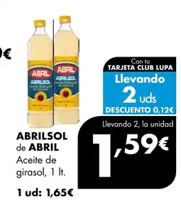 Supermercados Lupa ABRILSOL de ABRIL Aceite de girasol oferta