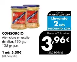 Supermercados Lupa CONSORCIO Atún claro en aceite de oliva oferta