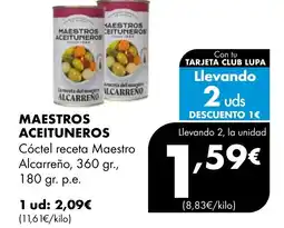 Supermercados Lupa MAESTROS ACEITUNEROS Cóctel receta Maestro oferta