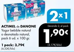 Supermercados Lupa ACTIMEL de DANONE Yogur bebible natural o desnatado natural oferta