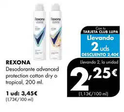 Supermercados Lupa REXONA Desodorante advanced protection cotton dry o tropical oferta