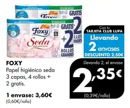Supermercados Lupa FOXY Papel higiénico seda oferta