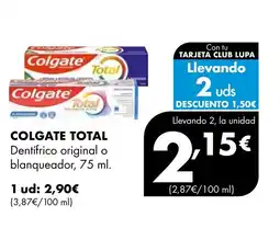 Supermercados Lupa COLGATE TOTAL Dentifrico original o blanqueador oferta