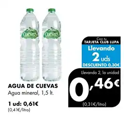 Supermercados Lupa AGUA DE CUEVAS Agua mineral oferta