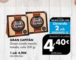 Supermercados Lupa GRAN CAPITÁN Queso curado mezcla tostado, cuña oferta