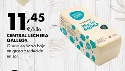 Supermercados Lupa CENTRAL LECHERA GALLEGA Queso en barra bajo en grasa y reducido oferta