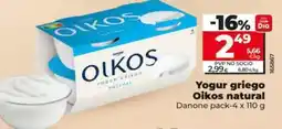 Dia Danone - yogur griego oikos natural oferta