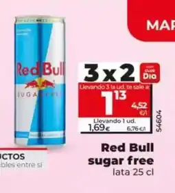 Dia Red bull - sugar free lata 25 cl oferta