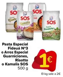Carrefour SOS Pasta Especial Fideua Nº3 o Arroz Especial Guarniciones, Risotto o Kamalis oferta