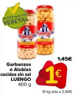 Carrefour LUENGO Garbanzos o Alubias cocidos sin sal oferta