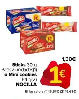 Carrefour NOCILLA Sticks o Mini cookies oferta