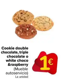Carrefour Cookie double chocolate, triple chocolate o white choco &raspberry oferta