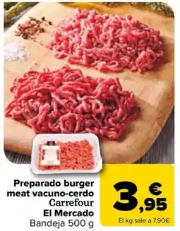 Carrefour Preparado burger meat vacuno-cerdo Carrefour El Mercado oferta