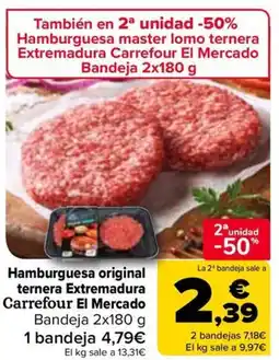 Carrefour Hamburguesa original ternera Extremadura Carrefour El Mercado oferta