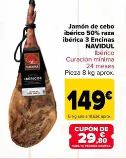 Carrefour NAVIDUL Jamón de cebo ibérico 50% raza ibérica 3 Encinas oferta