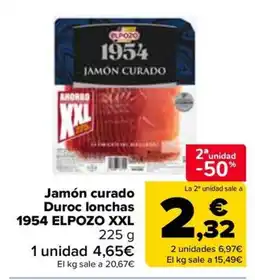 Carrefour 1954 ELPOZO Jamón curado Duroc lonchas XXL oferta