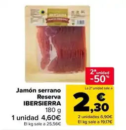 Carrefour IBERSIERRA Jamón serrano Reserva oferta