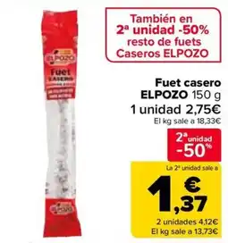 Carrefour ELPOZO Fuet casero oferta