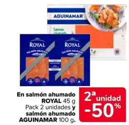 Carrefour AGUINAMAR En salmón ahumado y salmón ahumado oferta