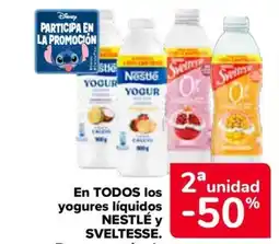 Carrefour NESTLÉ y SVELTESSE En todos los yogures líquidos oferta