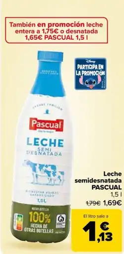 Carrefour PASCUAL Leche semidesnatada oferta