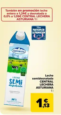 Carrefour ASTURIANA Leche semidesnatada central lechera oferta
