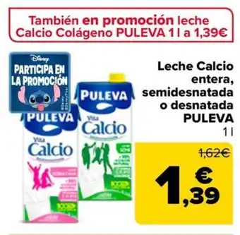 Carrefour PULEVA Leche Calcio entera, semidesnatada o desnatada oferta
