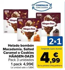 Carrefour HÄAGEN-DAZS Helado bombón Macadamia, Salted Caramel o Cookies oferta