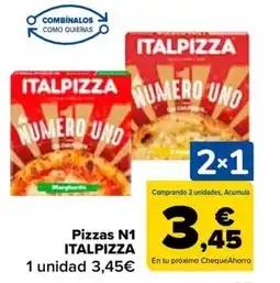 Carrefour ITALPIZZA Pizzas N1 oferta