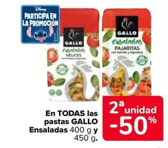 Carrefour GALLO En todas las pastas ensaladas oferta