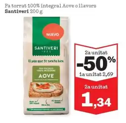 Sorli SANTIVERI Pa torrat 100% integral Aove o llavors oferta