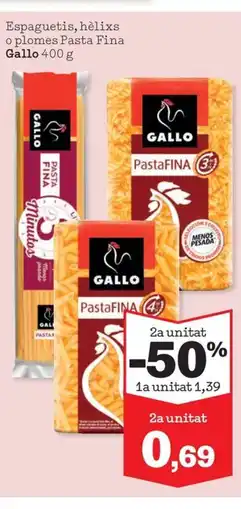 Sorli GALLO Espaguetis, hèlixs o plomes Pasta Fina oferta