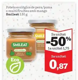 Sorli SMILEAT Potets ecològics de pera/poma o multifruites amb mango oferta