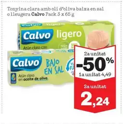 Sorli CALVO Tonyina clara amb oli d'oliva baixa en sal olleugera oferta