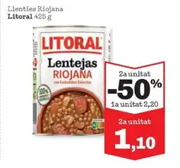 Sorli LITORAL Llenties Riojana oferta