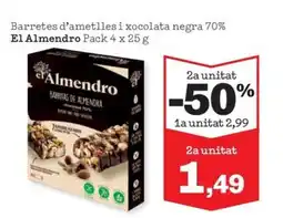 Sorli EL ALMENDRO Barretes d'ametlles i xocolata negra 70% oferta
