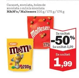 Sorli M&M'S MALTESERS Cacauet, xocolata, boles de xocolata o minis xocolata oferta