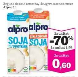 Sorli ALPRO Beguda de soia sencera, lleugera o sense sucre oferta