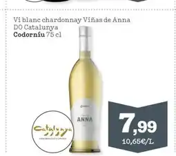 Sorli CODORNIU Vi blanc chardonnay Viñas de Anna DO Catalunya oferta